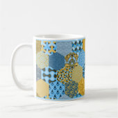 Mug de café à patchwork bleu et jaune (Gauche)