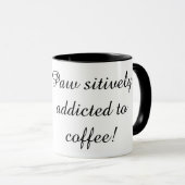Mug de café à patte de chat drôle (Devant droit)