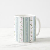 Mug de café à rayures florales Jardin mignon (Devant droit)
