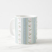 Mug de café à rayures florales Jardin mignon (Devant gauche)