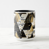 mug de café à triangles abstraits or et noir (Centre)