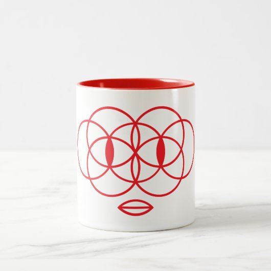 Mug de café à visage géométrique (Centre)