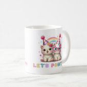 Mug de café Adorables bébés animaux blancs (Devant droit)