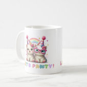 Mug de café Adorables bébés animaux blancs (Devant gauche)