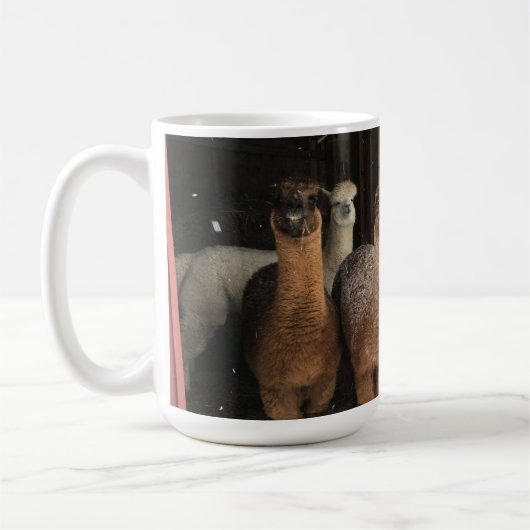 Mug de café - Alpacas dans la neige (Gauche)