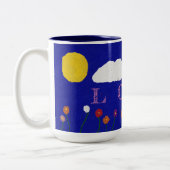 MUG DE CAFÉ AMOUR EXTÉRIEUR BLEU, 15oz (Gauche)