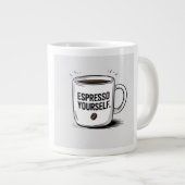 Mug de café amusant - Citation "Espresso Yourself" (Devant droit)