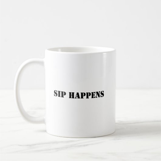 Mug de café amusant - Sip Happy (Gauche)