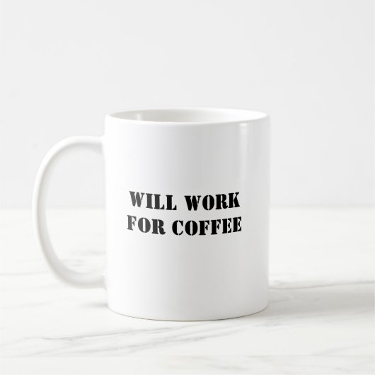 Mug de café amusant - Travail pour café (Gauche)