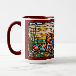 Mug de café arc-en-ciel mignon Dachshund