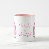 Mug de café arc-en-ciel personnalisé de la fierté (Centre)