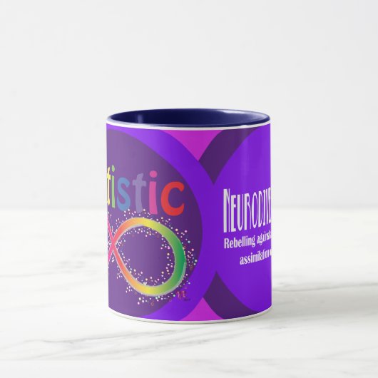 Mug de café Autistic Rainbow Infinity (Centre)