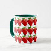 Mug de café aux fraises vertes et rouges (Devant gauche)