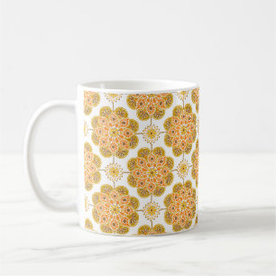 Mug de café avec carreaux d'ocher