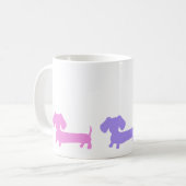 Mug de café avec chiots Pastel Dachshund (Devant gauche)