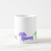 Mug de café avec chiots Pastel Dachshund (Centre)