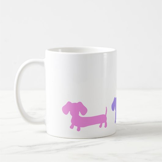 Mug de café avec chiots Pastel Dachshund (Gauche)