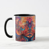Mug de café avec conception abstraite vibrante (Gauche)