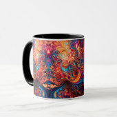 Mug de café avec conception abstraite vibrante (Devant gauche)