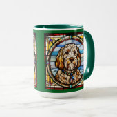 Mug de café avec Labradoodle mignon (Devant droit)