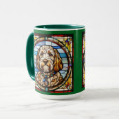 Mug de café avec Labradoodle mignon (Devant gauche)
