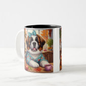 Mug de café avec l'automne St Bernard art (Devant gauche)