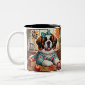 Mug de café avec l'automne St Bernard art (Gauche)