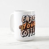 Mug de café avec logo ''Profitez de votre café'' (Devant gauche)