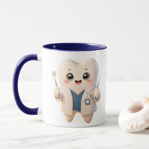 Mug de café avec personnage de dent mignon