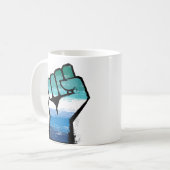 Mug de café avec poing de protestation masculin ga (Devant gauche)