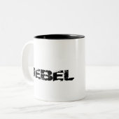 Mug de café avec REBEL conçu (Devant gauche)