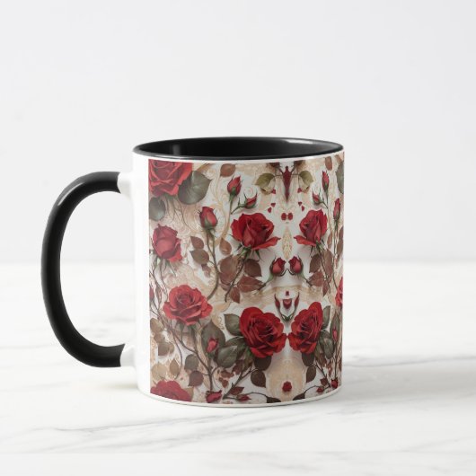 Mug de café avec Rose rouge (Gauche)