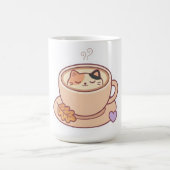 Mug de café avec un chat kawaii mignon (Centre)