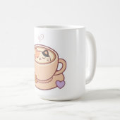 Mug de café avec un chat kawaii mignon (Devant droit)