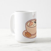 Mug de café avec un chat kawaii mignon (Devant gauche)