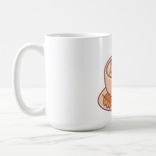 Mug de café avec un chat kawaii mignon (Gauche)