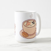 Mug de café avec un chat mignon Kawaii (Devant droit)