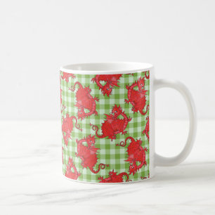Mug de café avec un mignon dragon rouge sur En vic