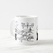 Mug de café avec une illustration de menuisier (Devant gauche)
