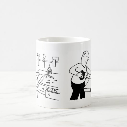 Mug de café avec une illustration de menuisier (Centre)