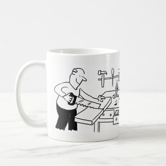 Mug de café avec une illustration de menuisier (Gauche)