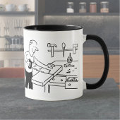Mug de café avec une illustration de menuisier