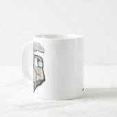 Mug de café avec une illustration d'un train à l'a (Devant gauche)