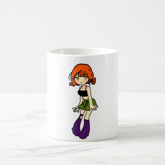 mug de café avec une jolie fille anime chibi (Centre)