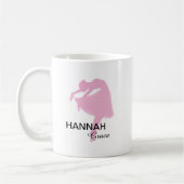 Mug de café Ballerina rose personnalisée (Gauche)