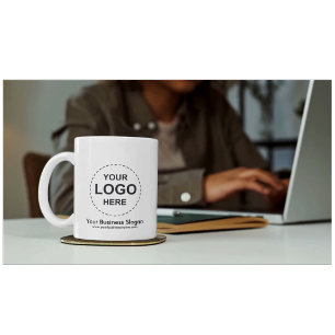 Mug de café bicolore avec logo d'entreprise person