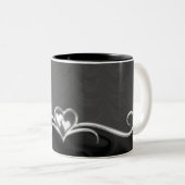 Mug de café bicolore noir et blanc (Devant droit)