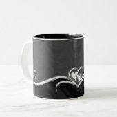 Mug de café bicolore noir et blanc (Devant gauche)