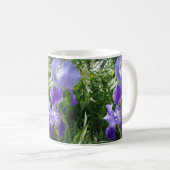 Mug de café blanc à fleurs violettes (Devant droit)