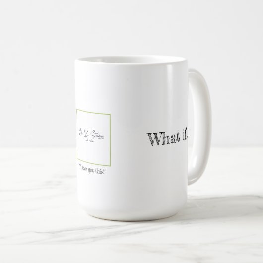 Mug de café blanc avec message inspirant (Devant droit)